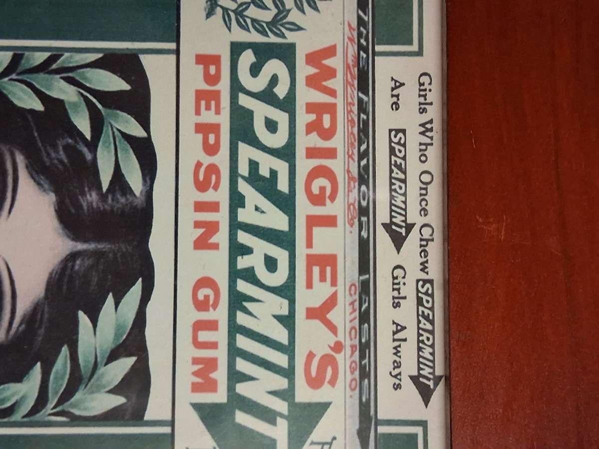 Wrigleys Spearmint Pepsin Gum Vintage Print