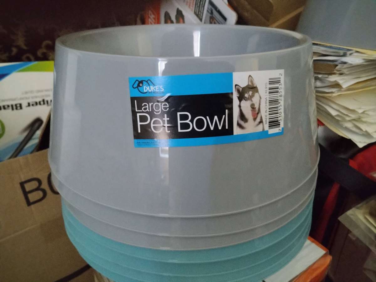 Large Dog Bowl and medium sized reflective harnesses for sal