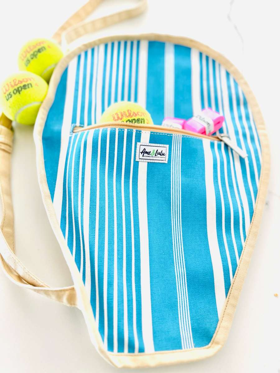 Ame  Lulu Riley Racquet Cover Ticking Stripe