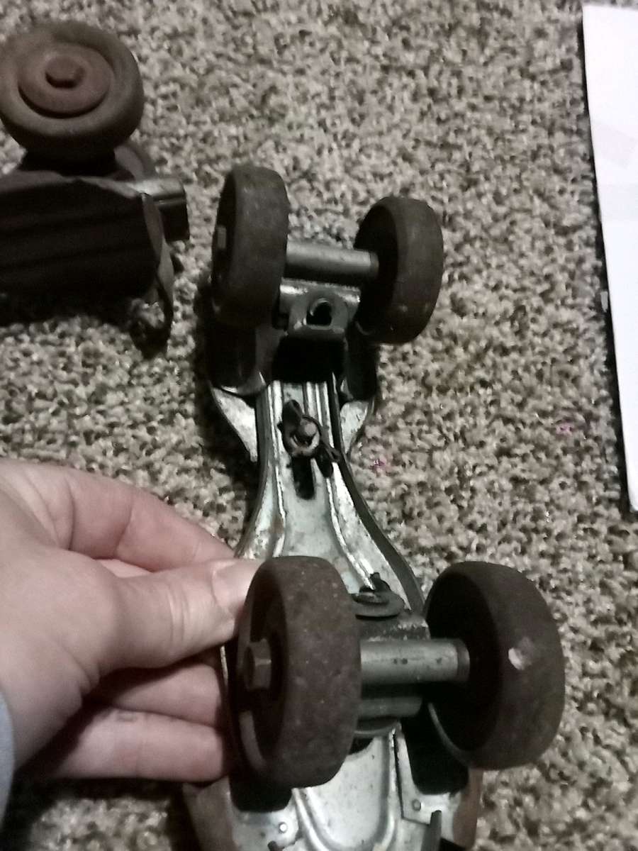 antique metal rolling skates