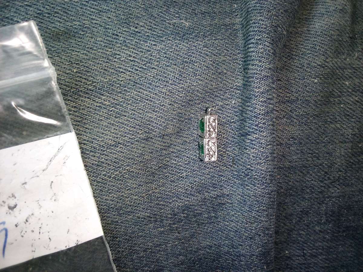 Two half carat  Emeralds set in white Gold