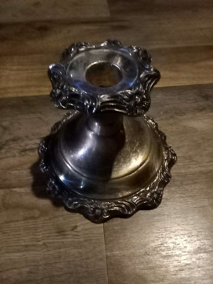 antique silver candle holder