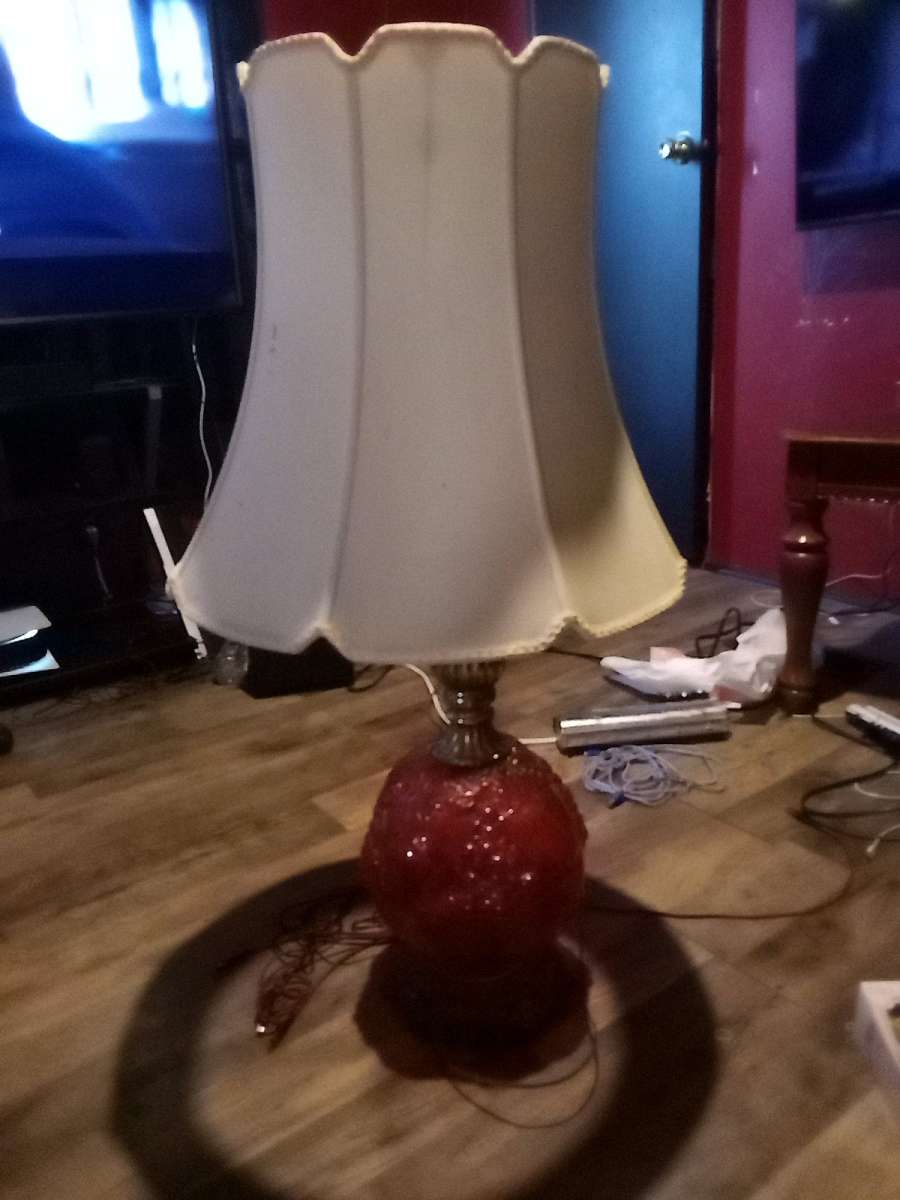 hand blown glass antique lamp
