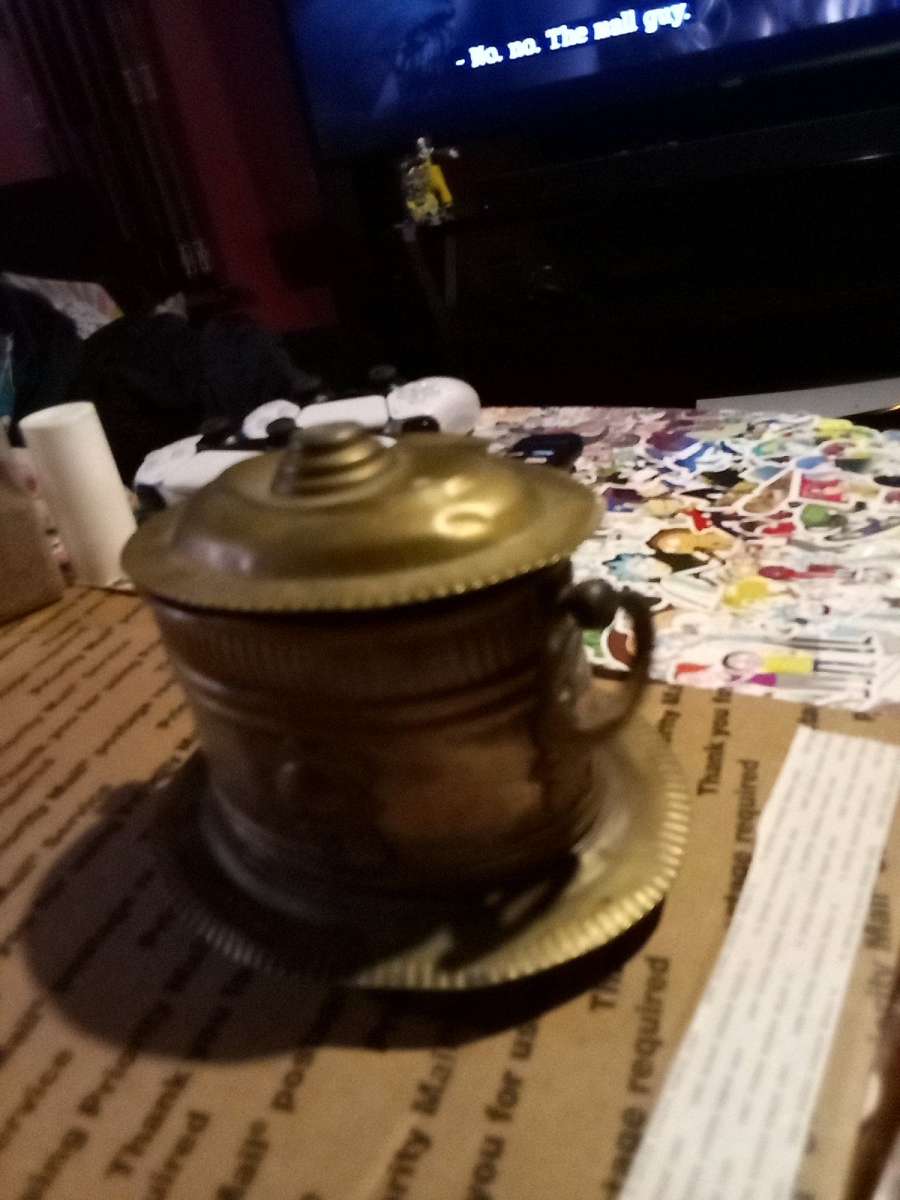antique brass container