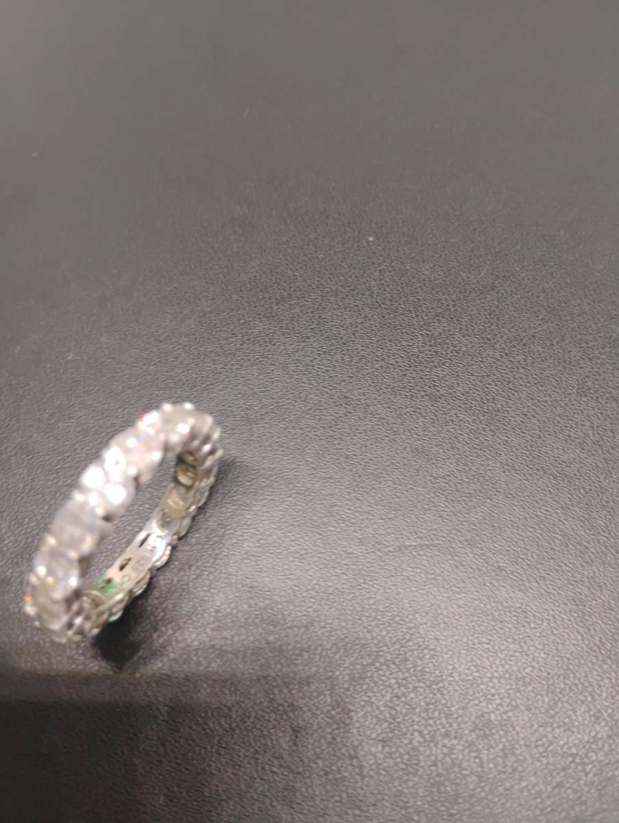 silver eternity diamond ring