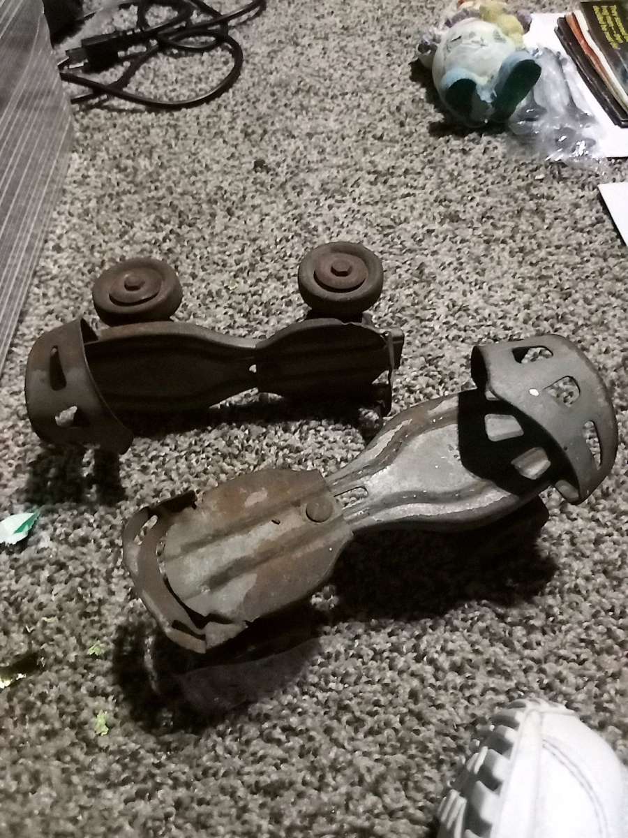 antique metal rolling skates