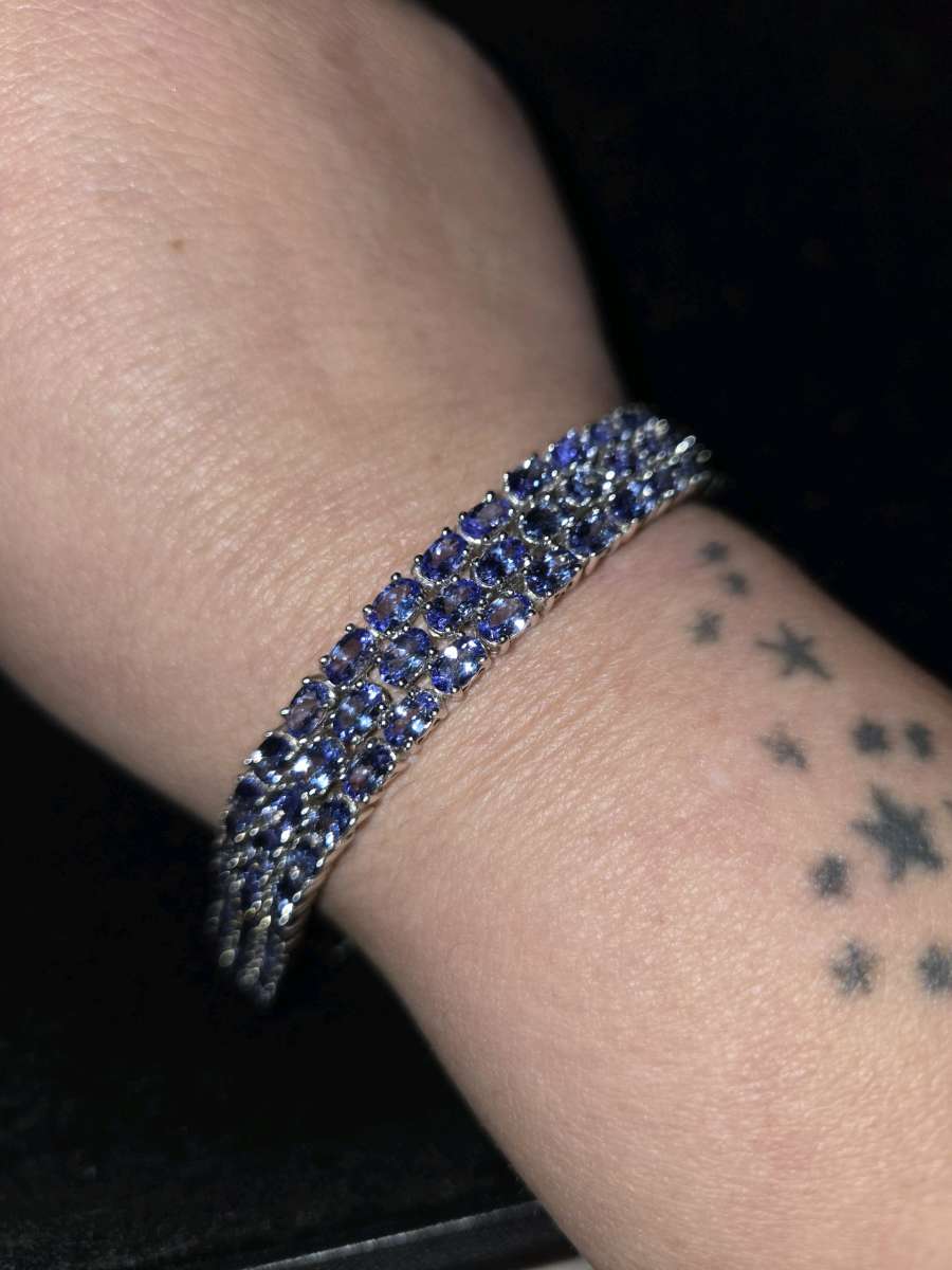 beautiful silver 925 with tanzanite stones tennis bracelet