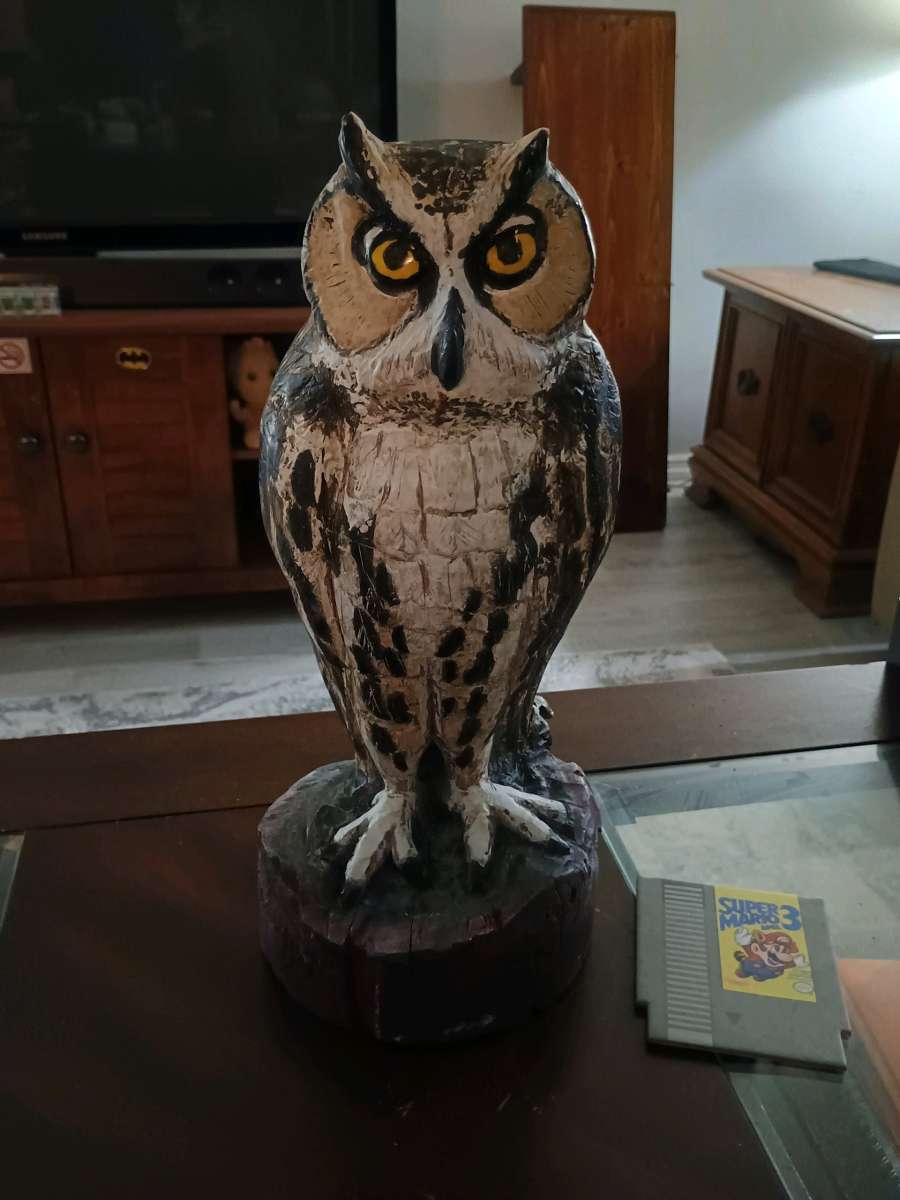 Hand Carved horned owl