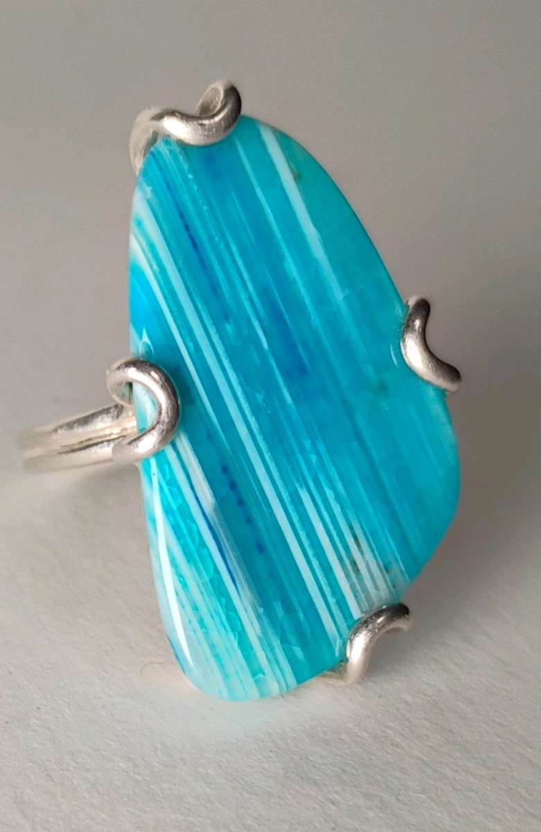 sterling silver agate ring size 6