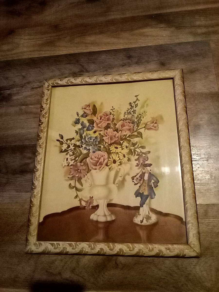 antique picture and frame