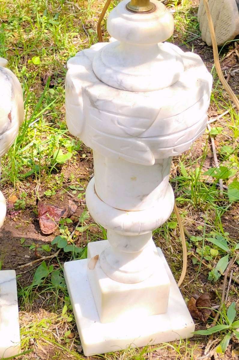 1930s Alabaster Pair of Lamps