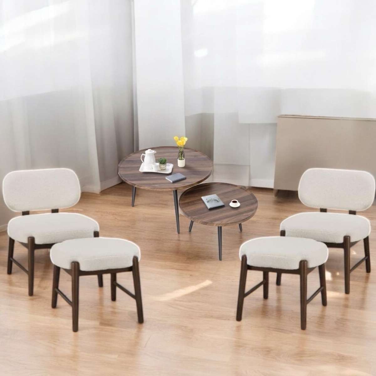 Brand New Never open box Wooden chairs Comfortable round