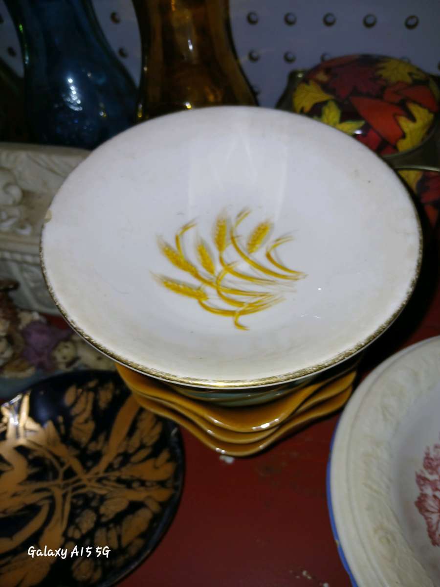 homerlaughlin golden wheat plate 22 k gold