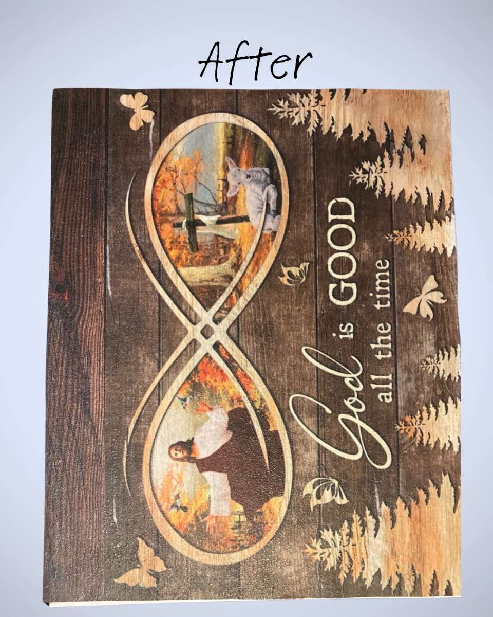 God Is Good All the Time  Handmade Canvas Board Decor