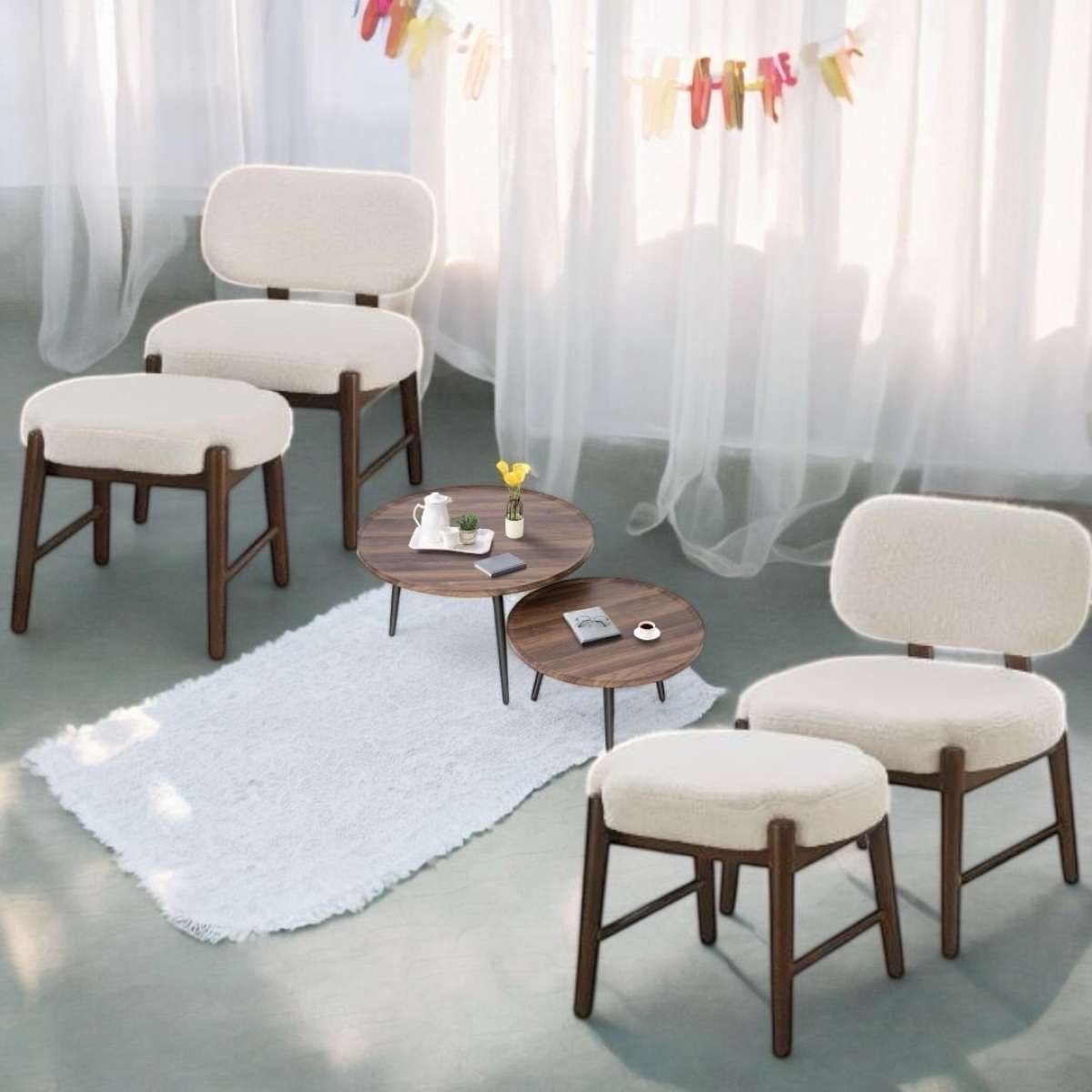 Brand New Never open box Wooden chairs Comfortable round