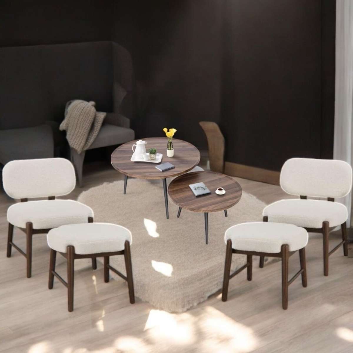 Brand New Never open box Wooden chairs Comfortable round