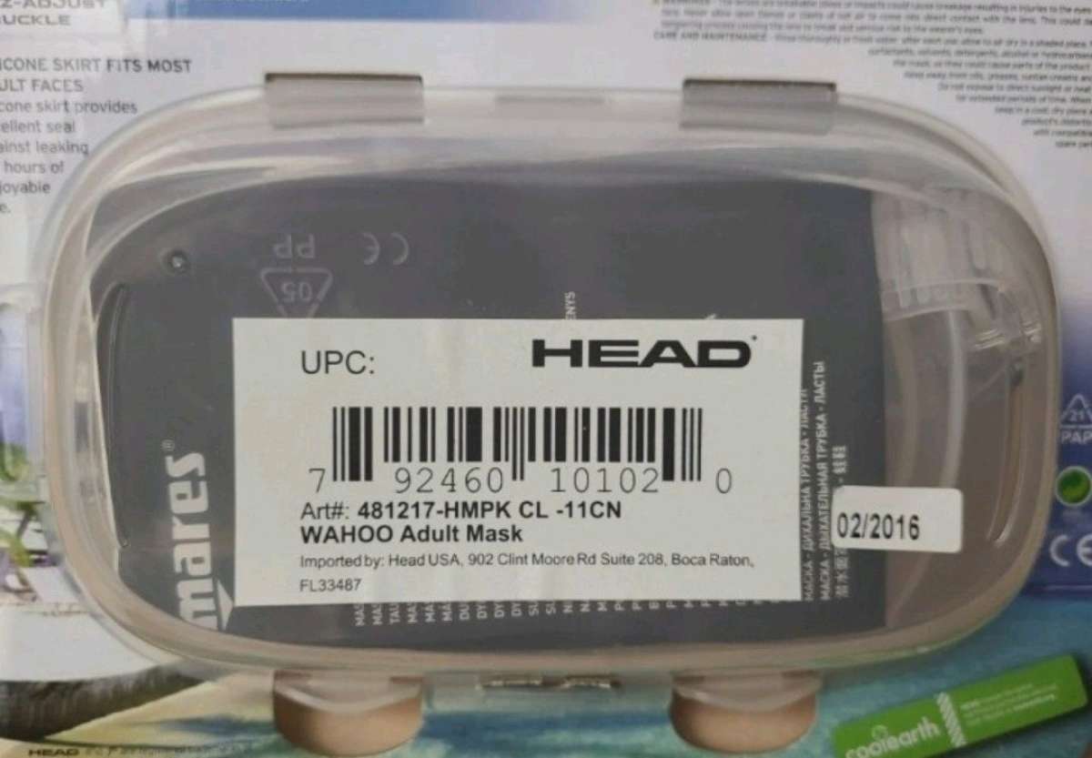 Adult Silicone Snorkeling Mask Mares Tech W Travel Box