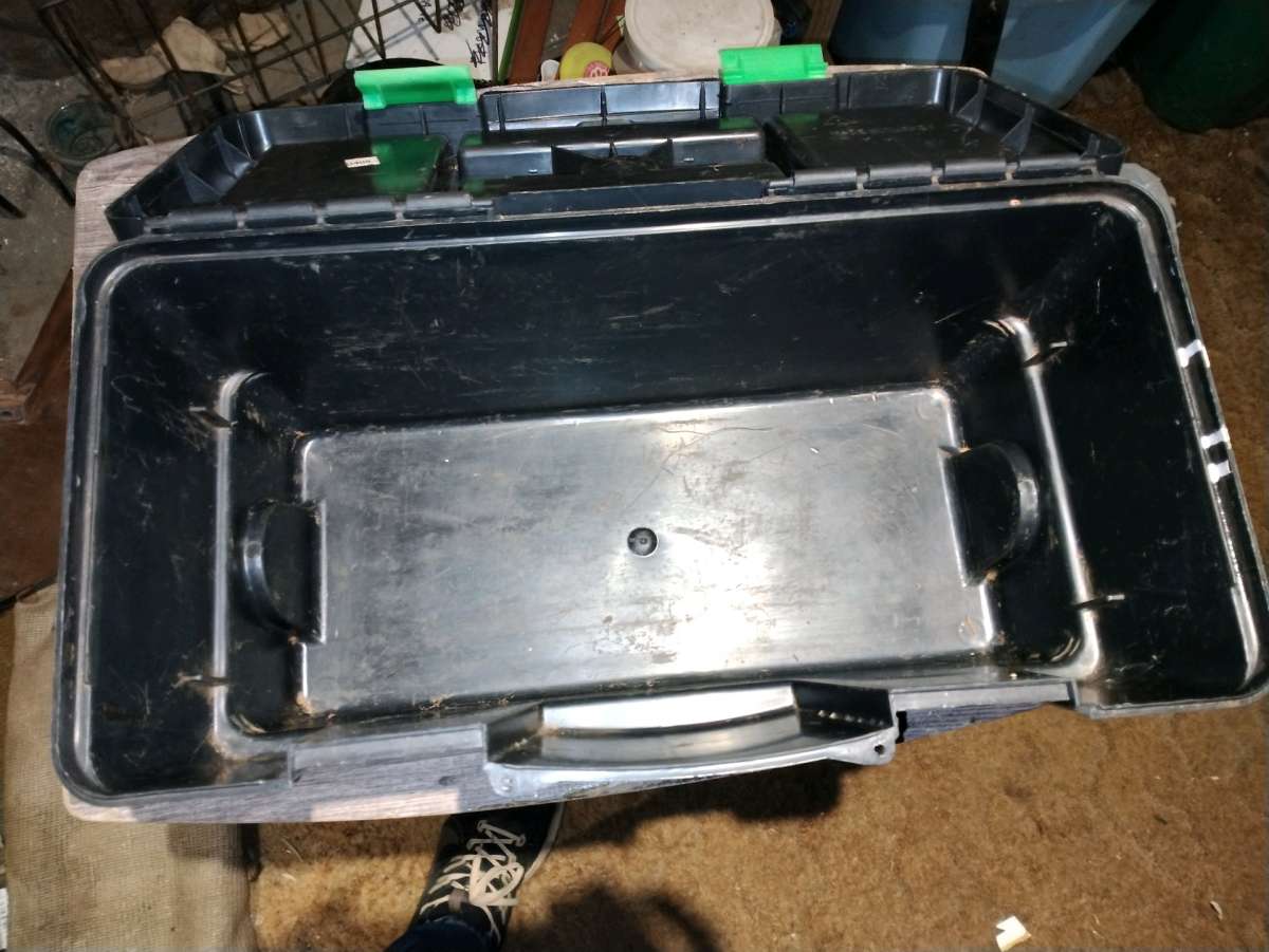 toolbox and masonry tools