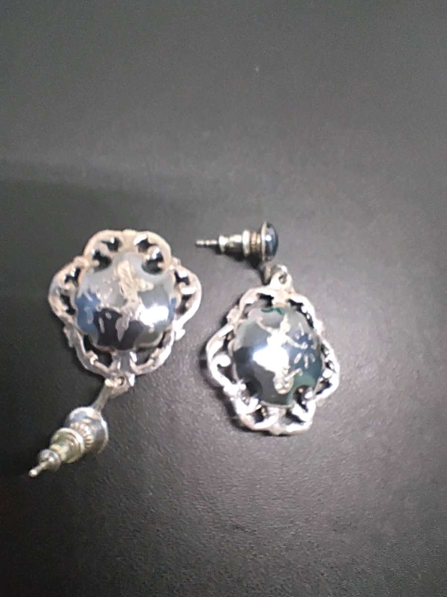 Siam sterling silver earrings enameled