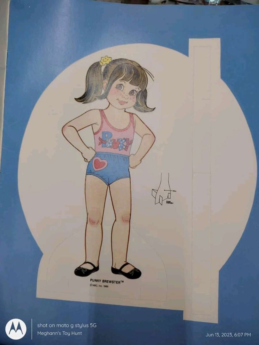 Vtg Unused Punky Brewster Paperdoll Book