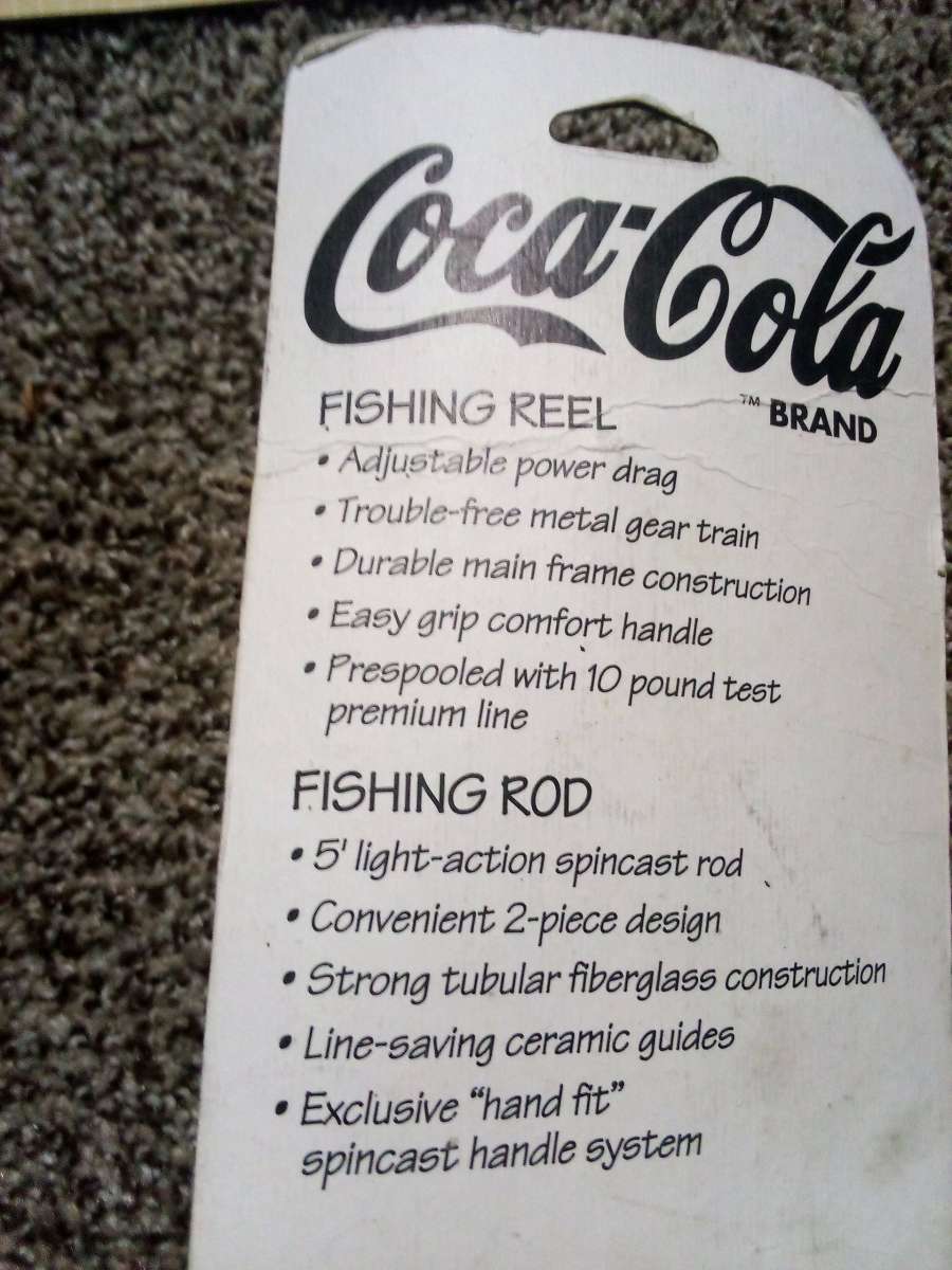 coca cola fishing pole still in package