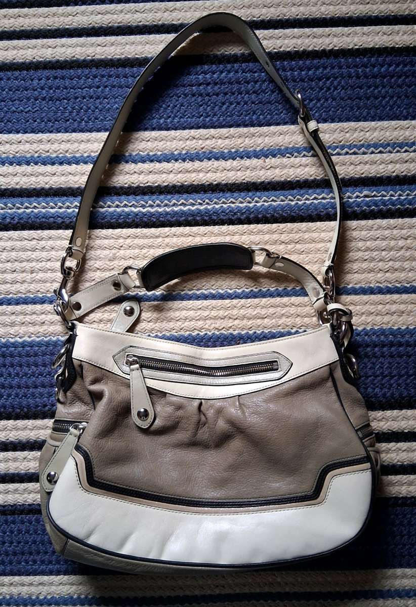 COACH MADISON LEATHER GRAY SPECTATOR BAG