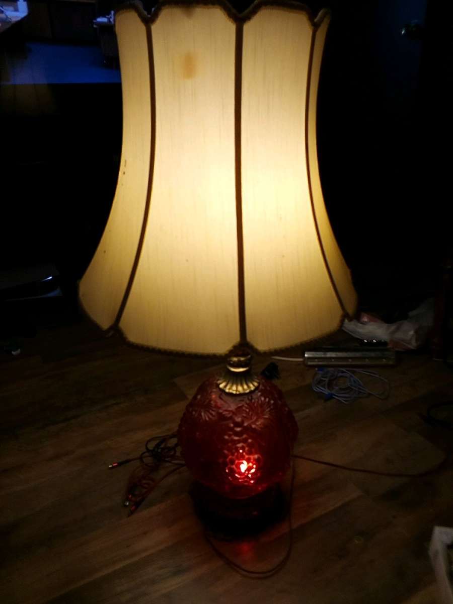 hand blown glass antique lamp