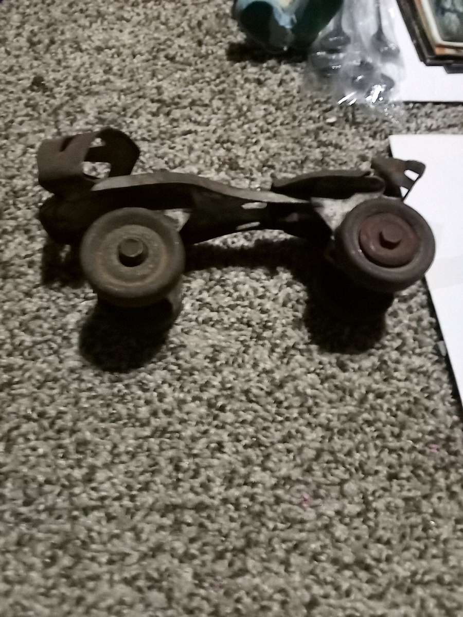 antique metal rolling skates