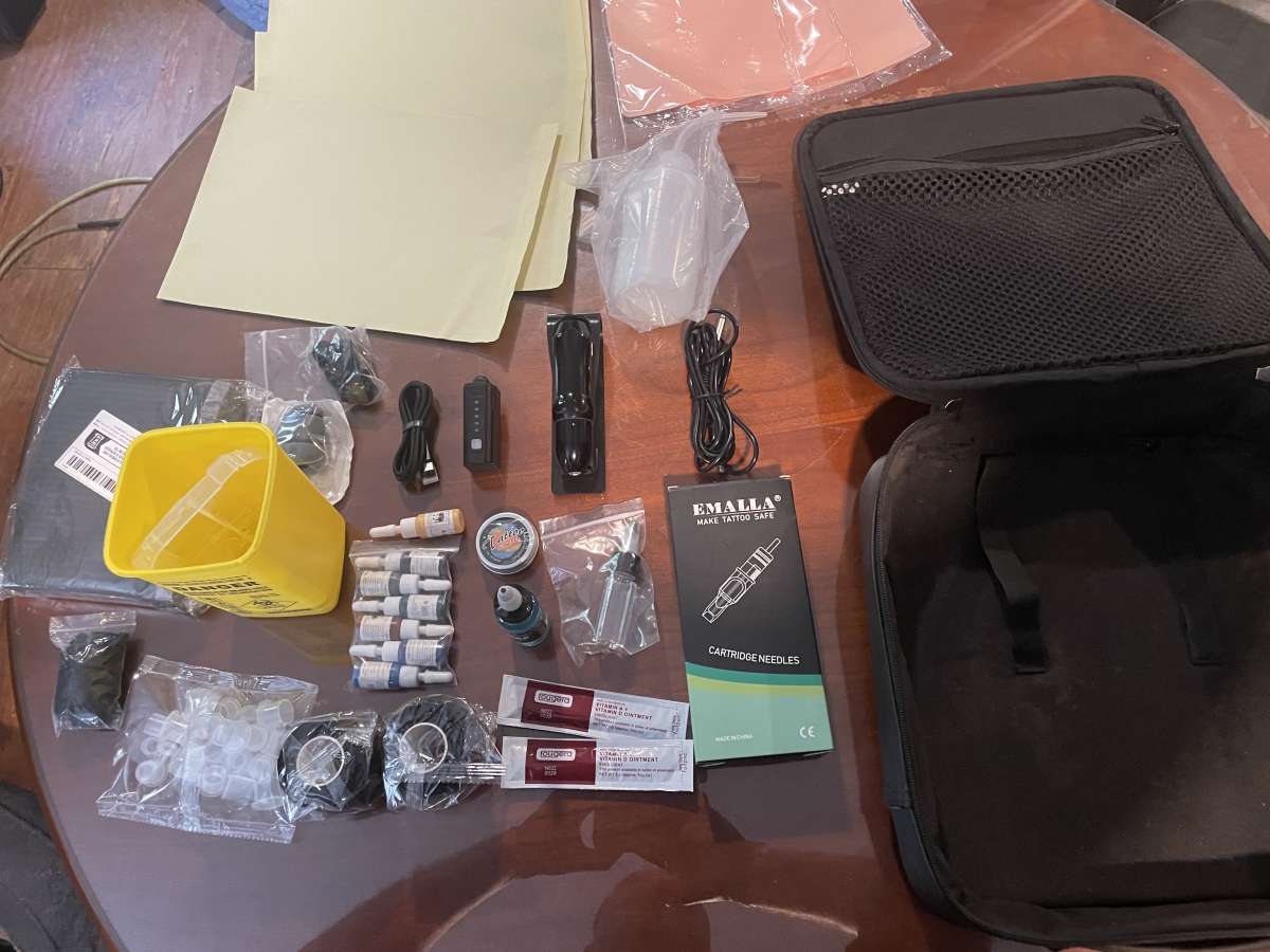 tattoo machine kit wireless with case