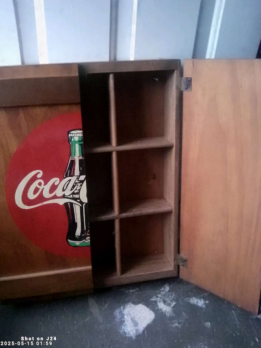 Vintage Coca Cola Wooden Wall Cabinet