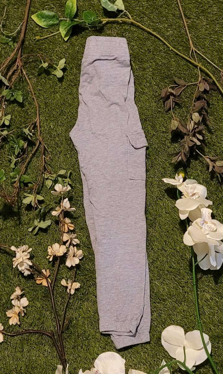 Girls Grey Cargo Joggers