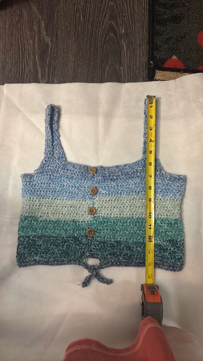 Blue gradient knit crop top No Size