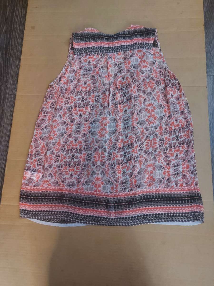 Lucky Brand Womens Printed Border Tank Size S