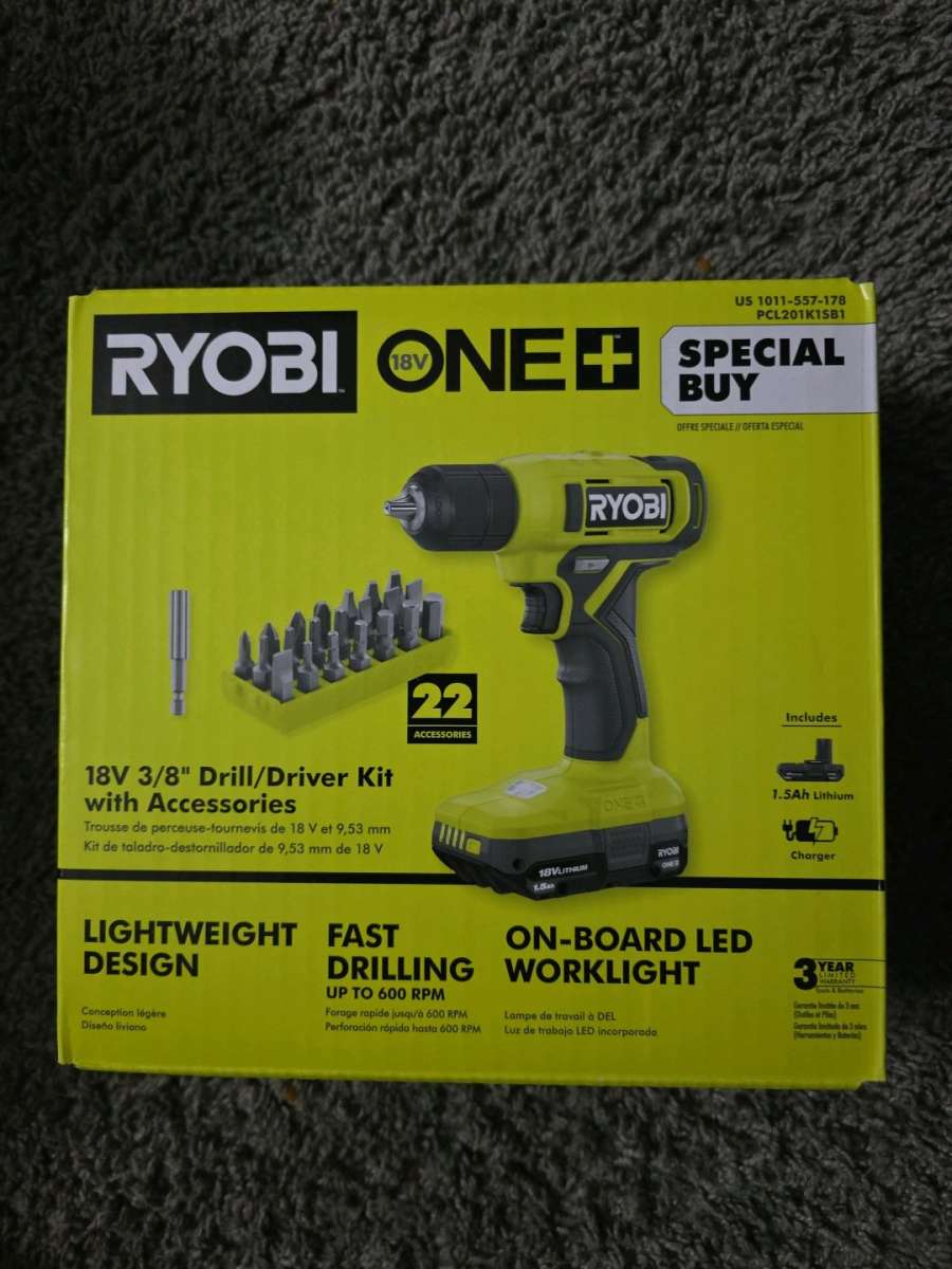 ONE 18V Cordless 38 in DrillDriver Kit with 15 Ah Battery an
