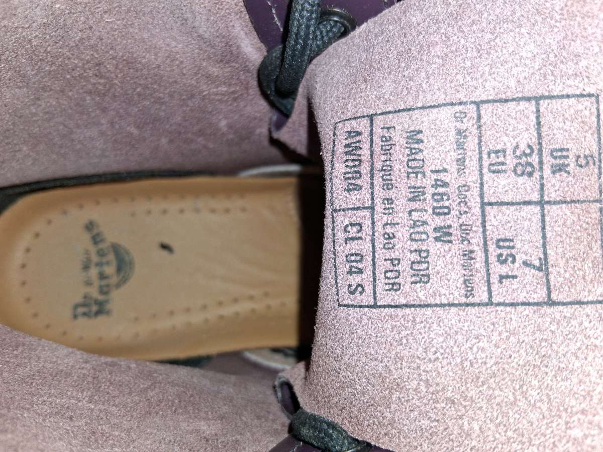 ladies size 7 Doc Martin purple boots