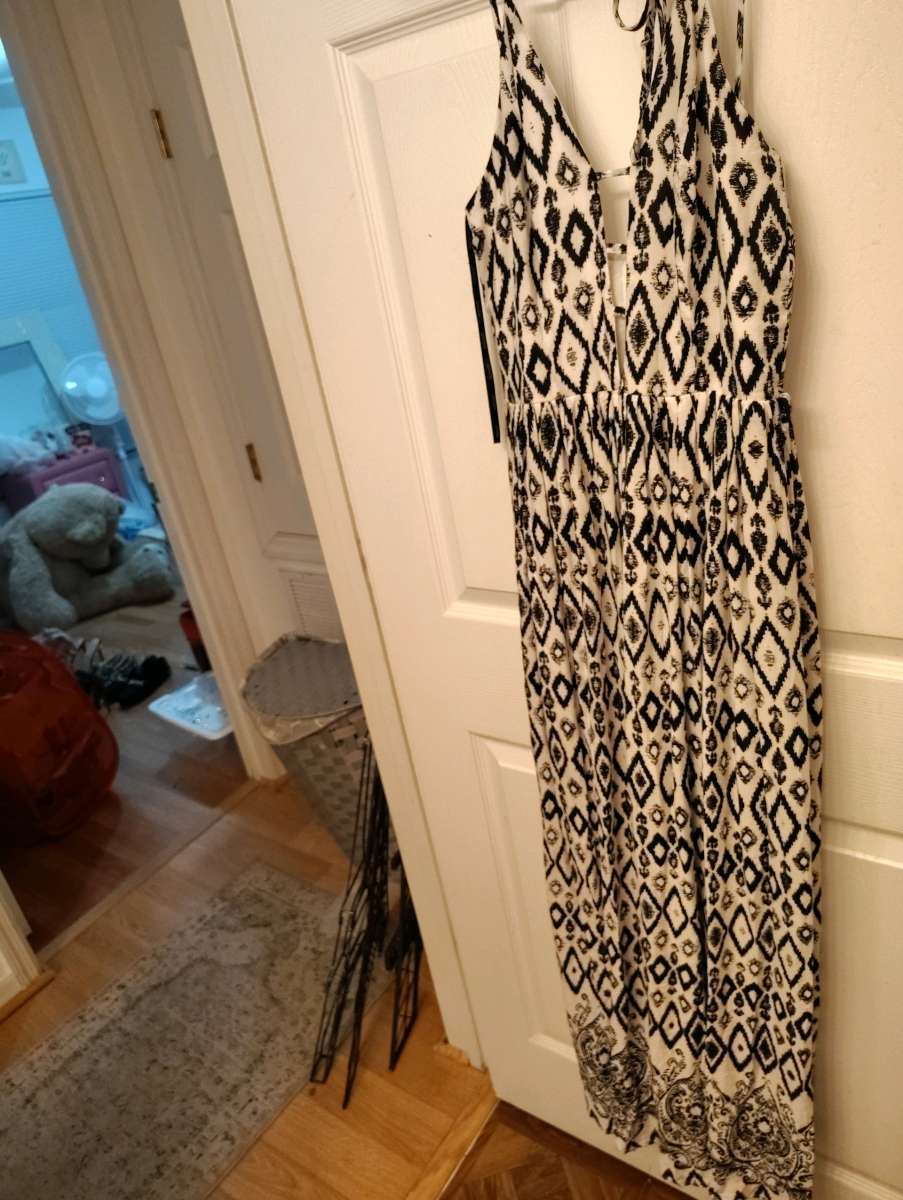 papaya black and white maxi dress
