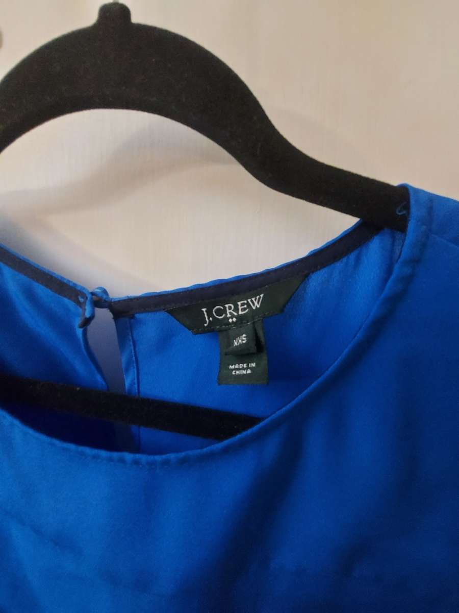 J Crew Factory Blue Long Sleeve Blouse Size XXS