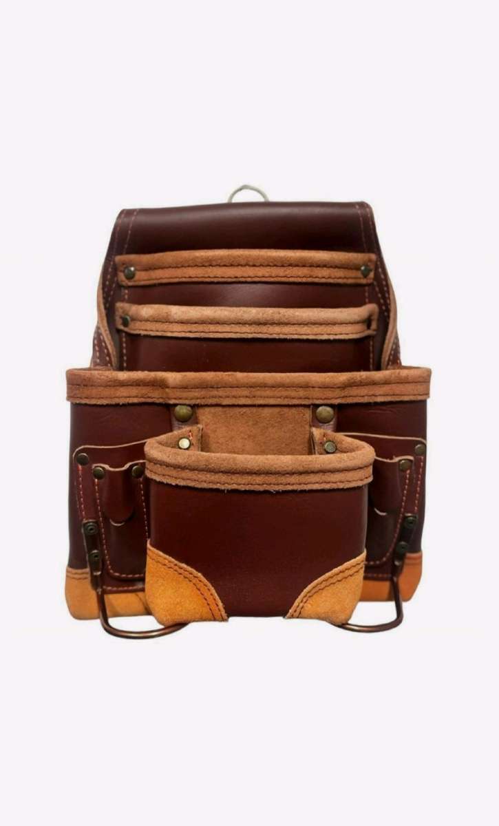 10 Pockets 2 Hammer Holders Top Grain Tool Pouch