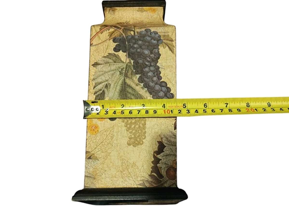 Grape Vine painted VASE 13 5 Dia At 4 Middle Good Condition