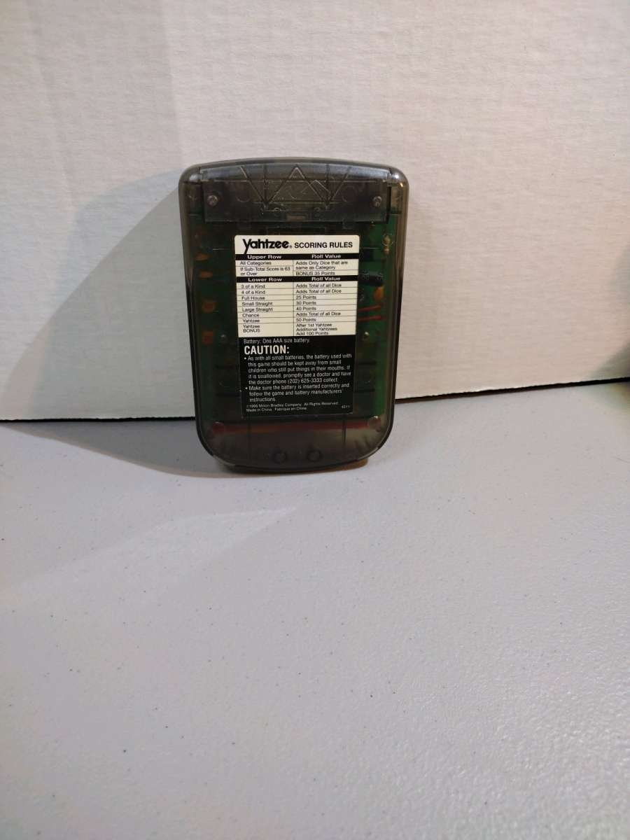 Vintage 1995 Milton Bradley Yahtzee Electronic handheld game