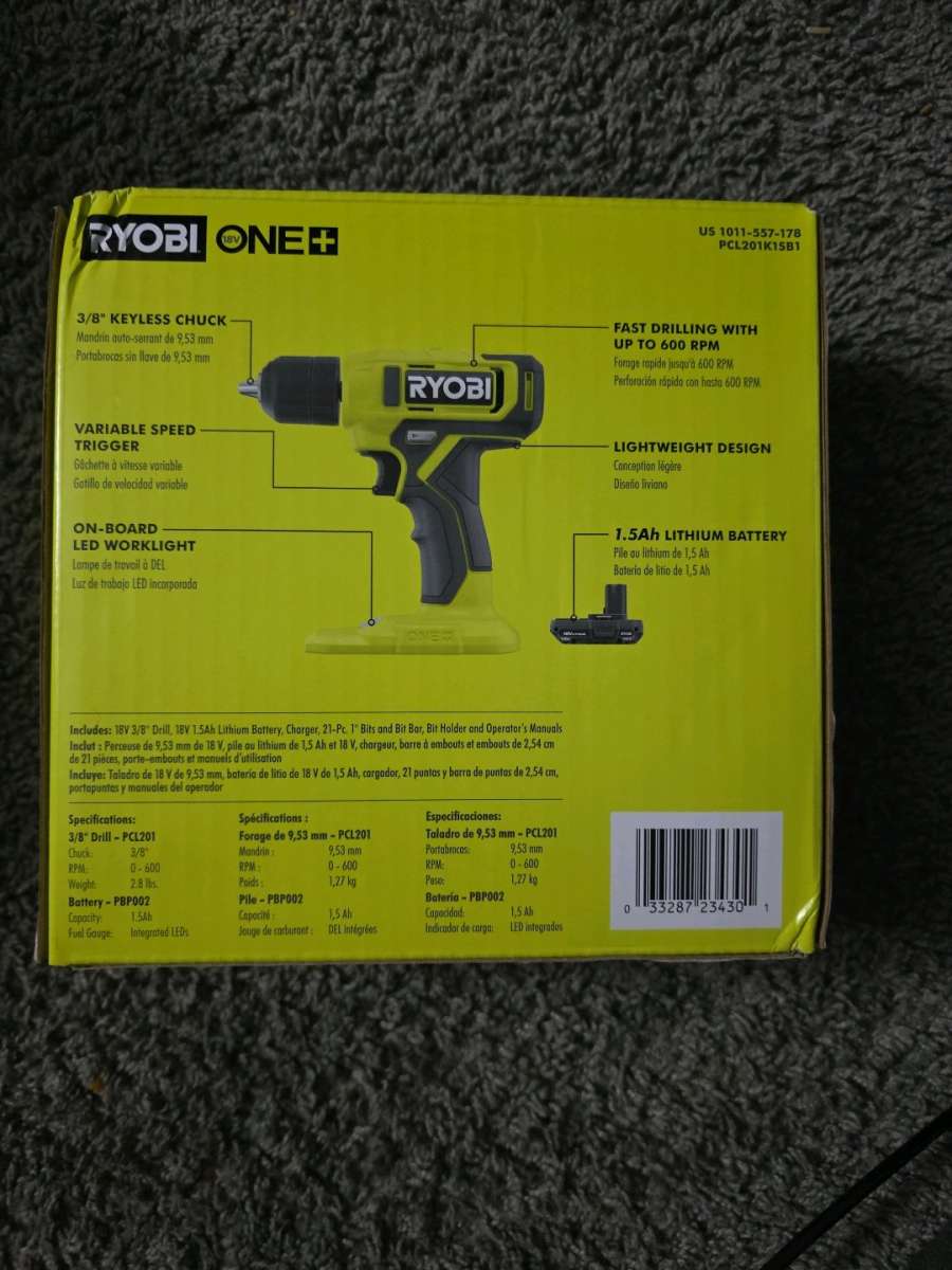 ONE 18V Cordless 38 in DrillDriver Kit with 15 Ah Battery an