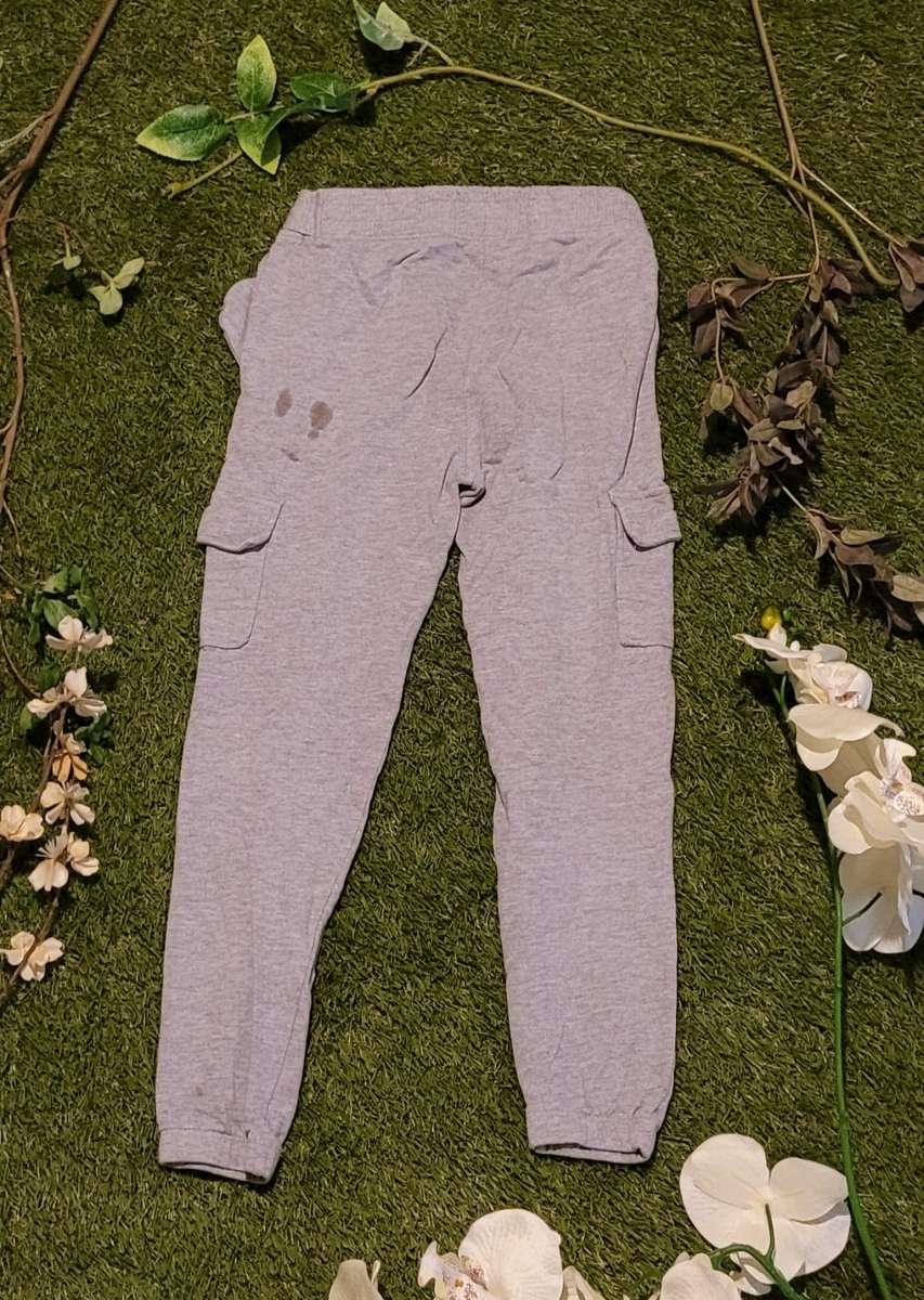 Girls Grey Cargo Joggers