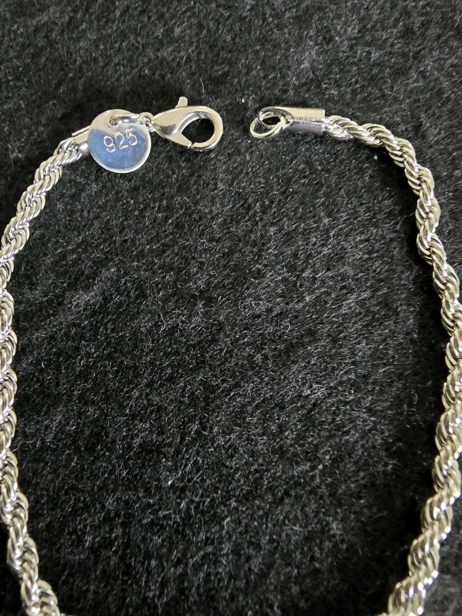 925 Sterling Silver Twisted Rope Bracelet