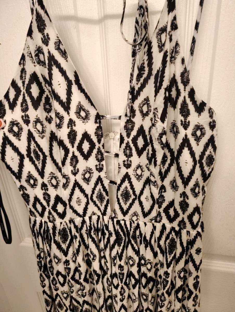 papaya black and white maxi dress