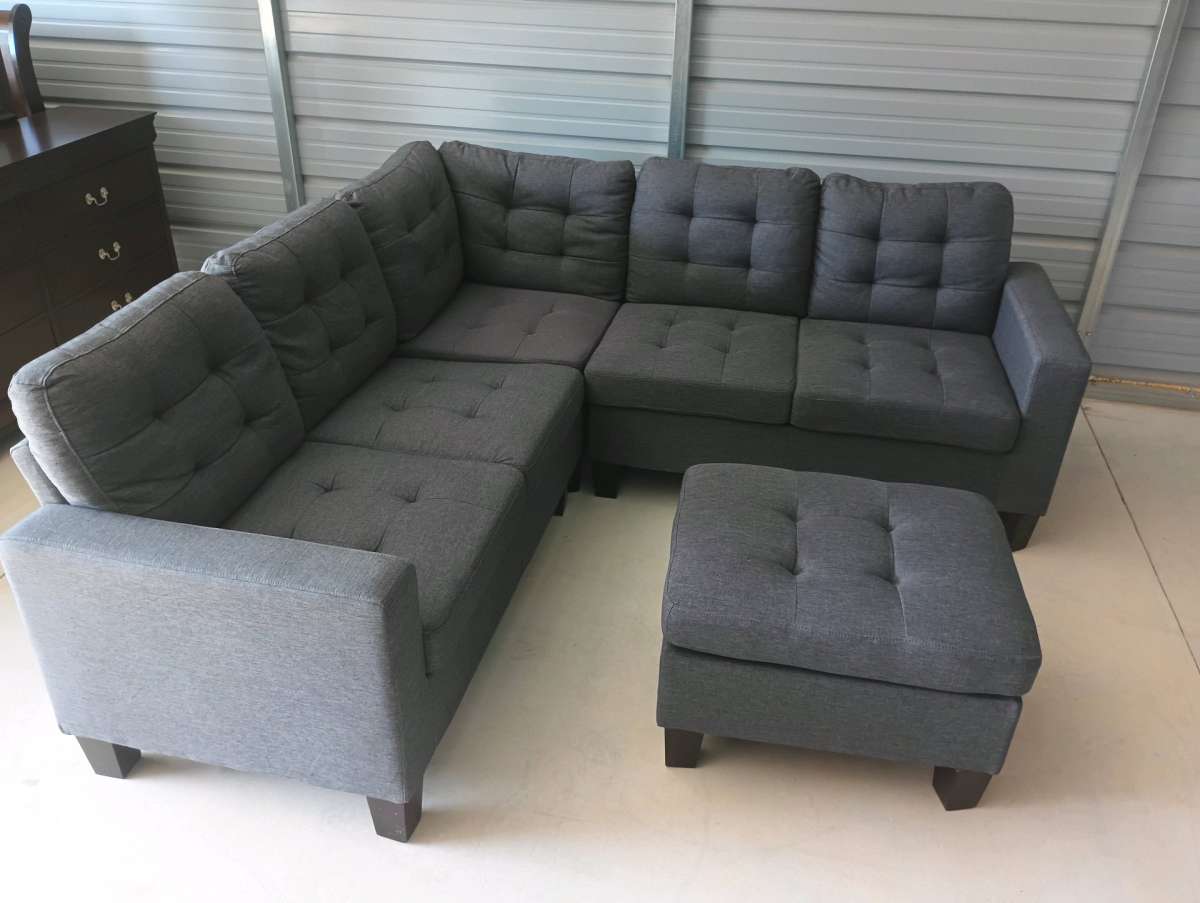 Grey sectional with ottoman Free Delivery If Needed