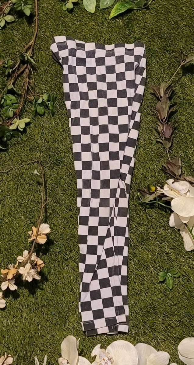 Girls Checkered Pattern Leggings