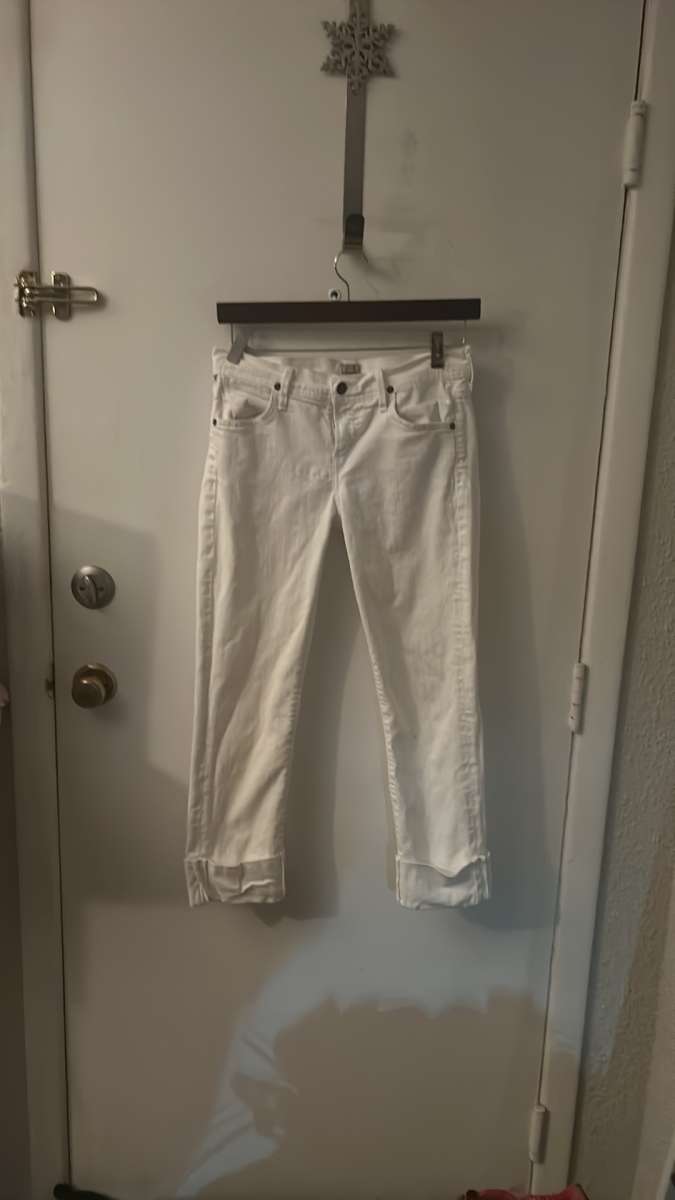 Citizens of Humanity White Dani Cropped Straight Leg Jeans