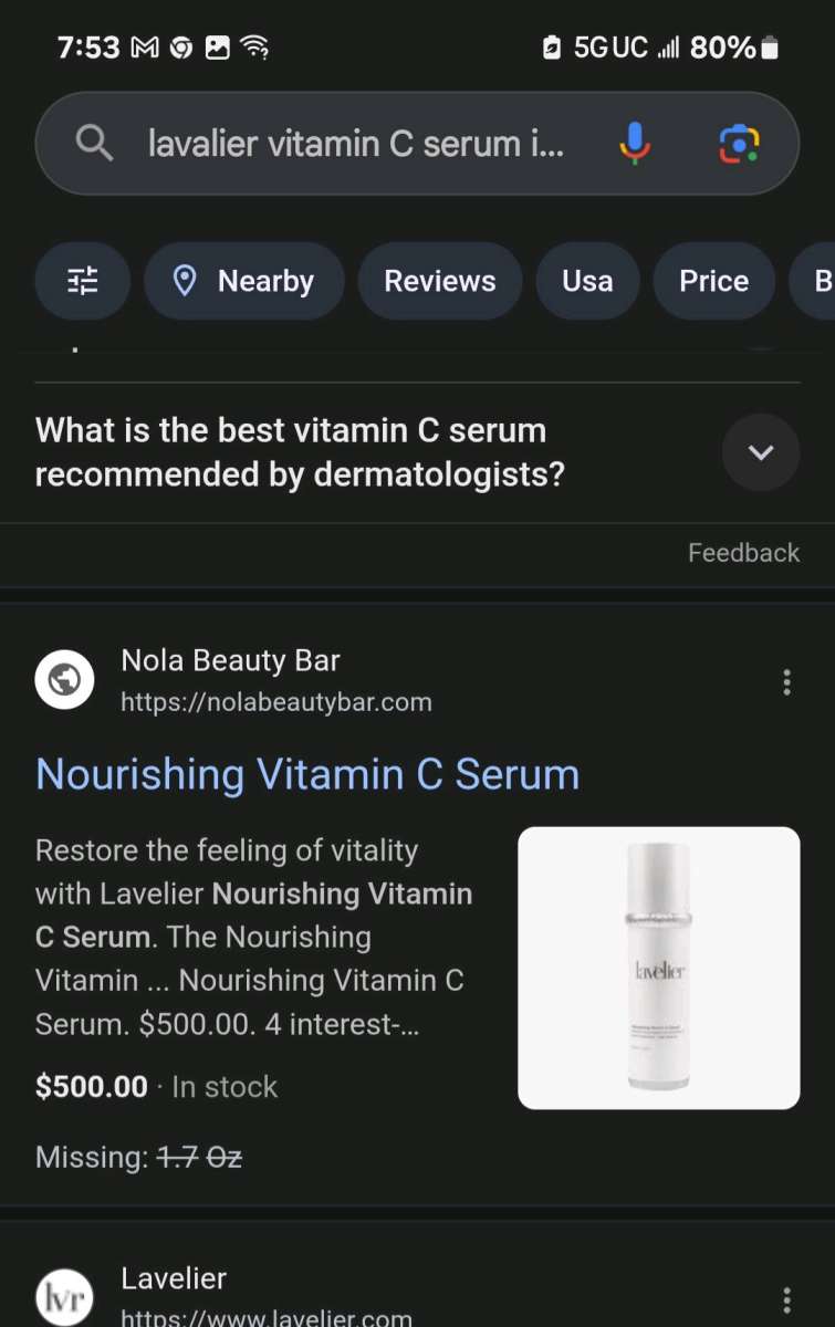 lavelier vitamin c serum one point seven Oz biggest bottle