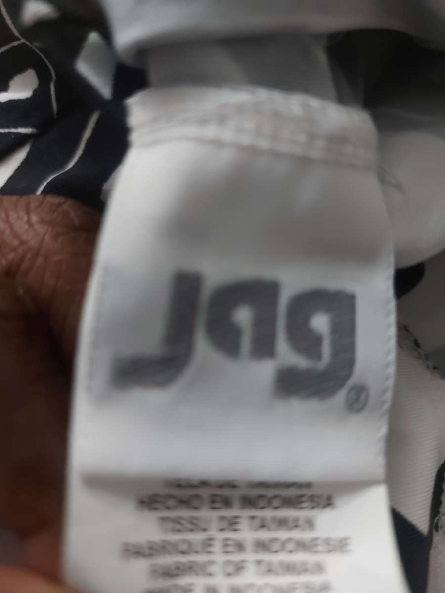 JAG Two Piece Geometric Halter Black White Bikini Size S