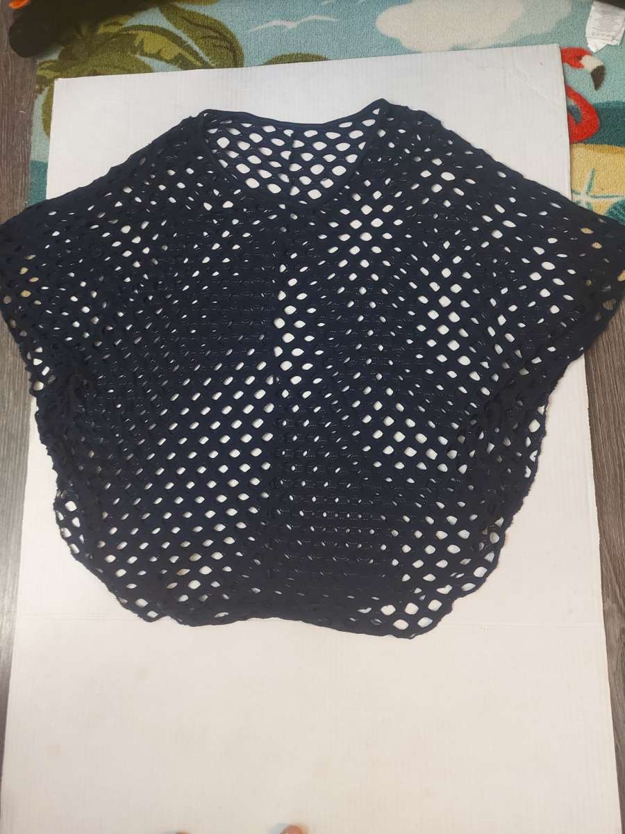 Cherish Blue Swim Poncho with Armholes OS